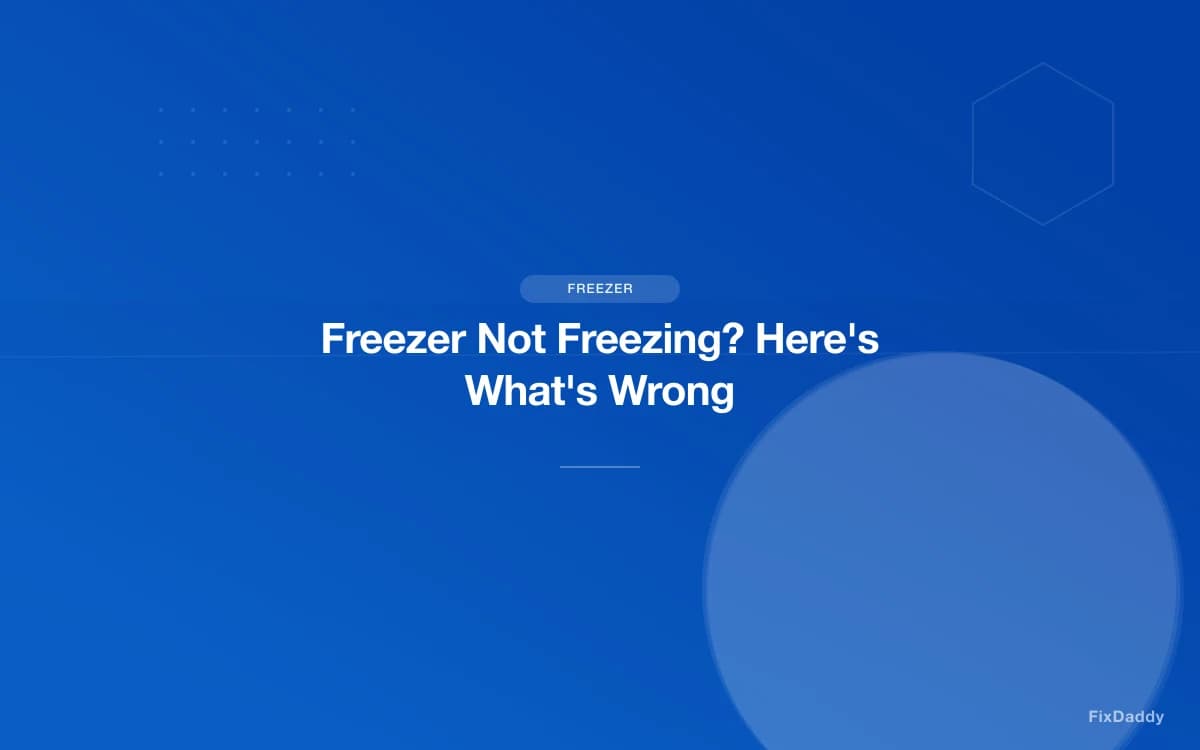 Freezer Not Freezing? Here's What's Wrong