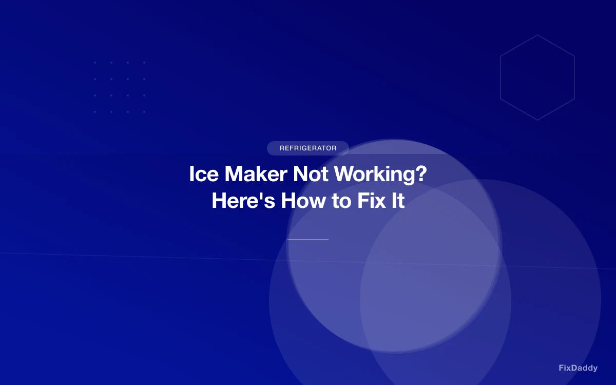 Ice Maker Not Working? Here's How to Fix It