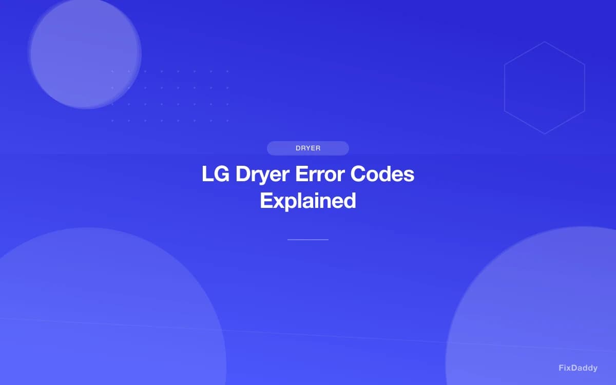 LG Dryer Error Codes Explained