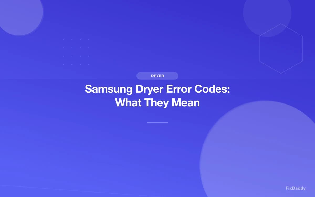 Samsung Dryer Error Codes: What They Mean