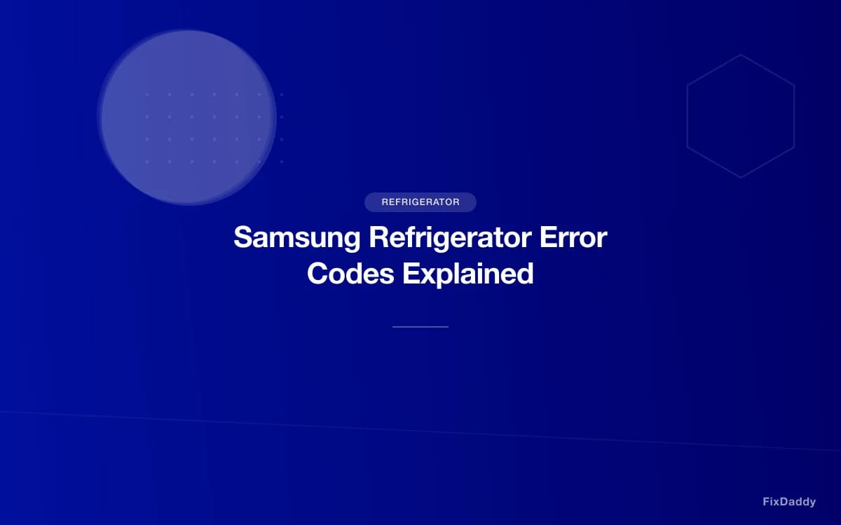 Samsung Refrigerator Error Codes Explained