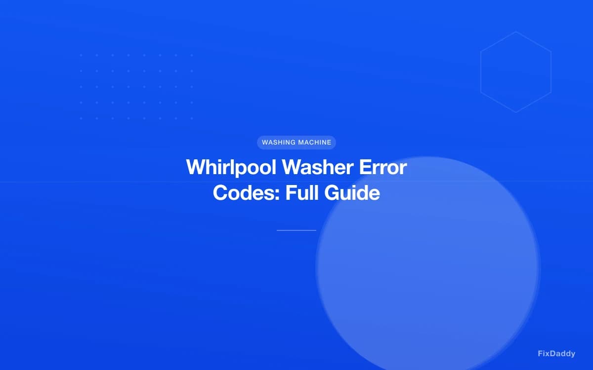 Whirlpool Washer Error Codes: Full Guide
