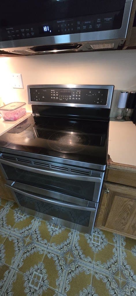 GE Profile range repair in Rockville, MD — Lower oven of a double-oven range not heating