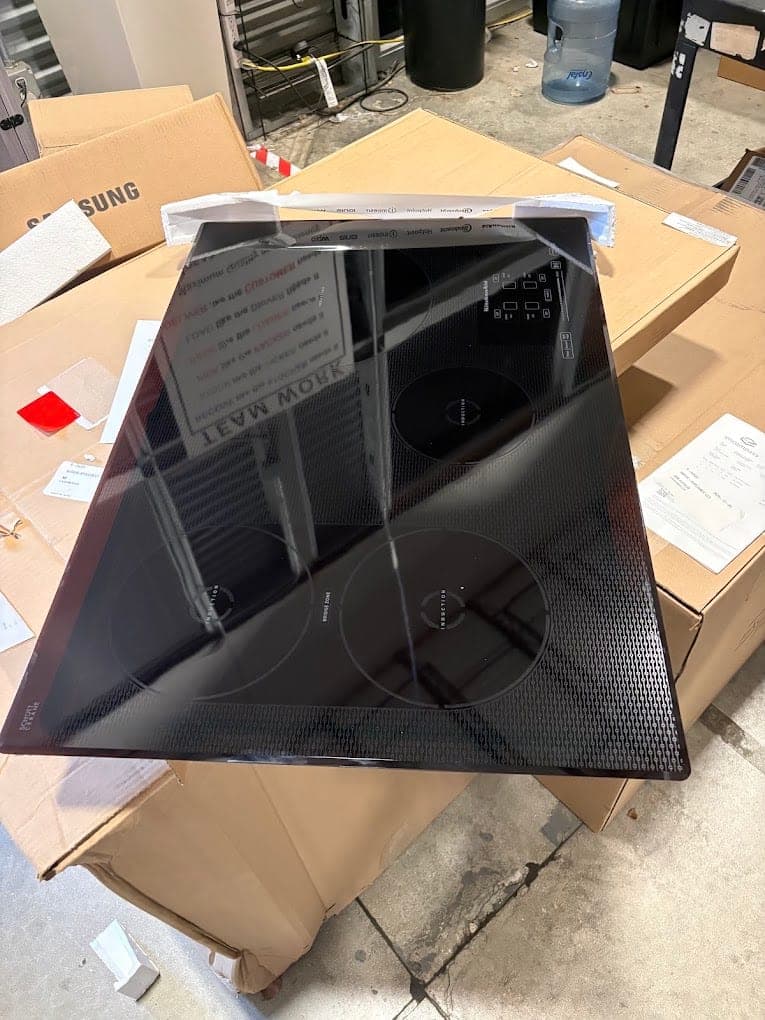KitchenAid cooktop repair in Falls Church, VA — A failed glass top, replaced with a new unit