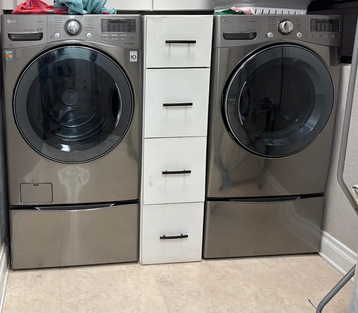 LG washer repair in Arlington, VA — A washer walking in spin on an unbalance fault