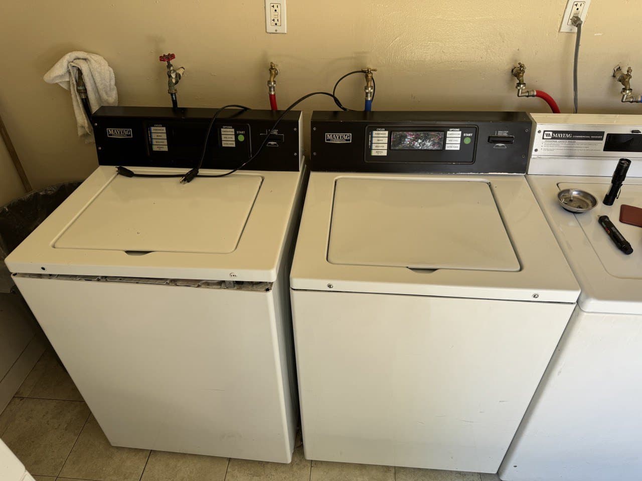 Maytag washer repair in Silver Spring, MD — Coin-op washer not starting after payment