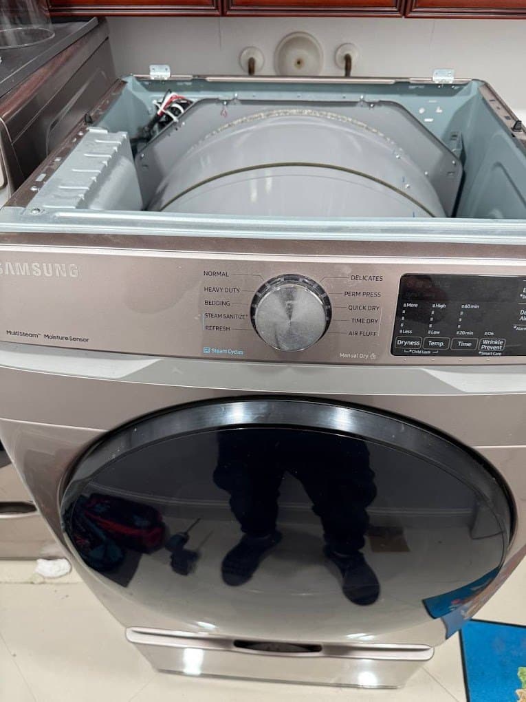 Samsung dryer repair in Lake Barcroft, VA — Steam dryer steam function not working