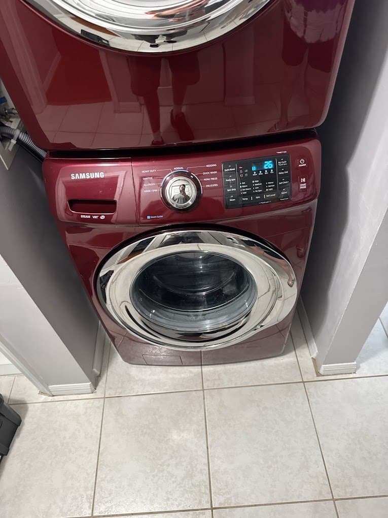 Samsung dryer repair in Reston, VA — Stacked dryer would not start unless the door was held