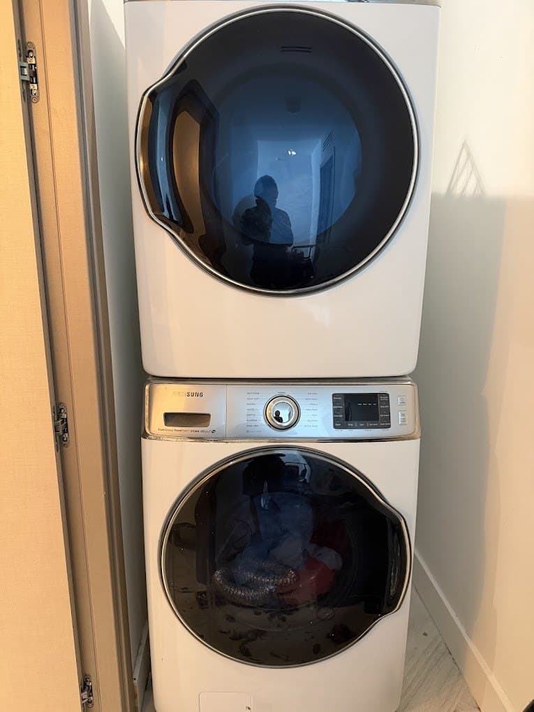 Samsung dryer repair in Rockville, MD — Stacked dryer not starting