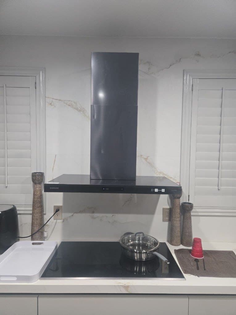 Samsung range hood repair in Lake Barcroft, VA — Hood fan dead on every speed, lights still working