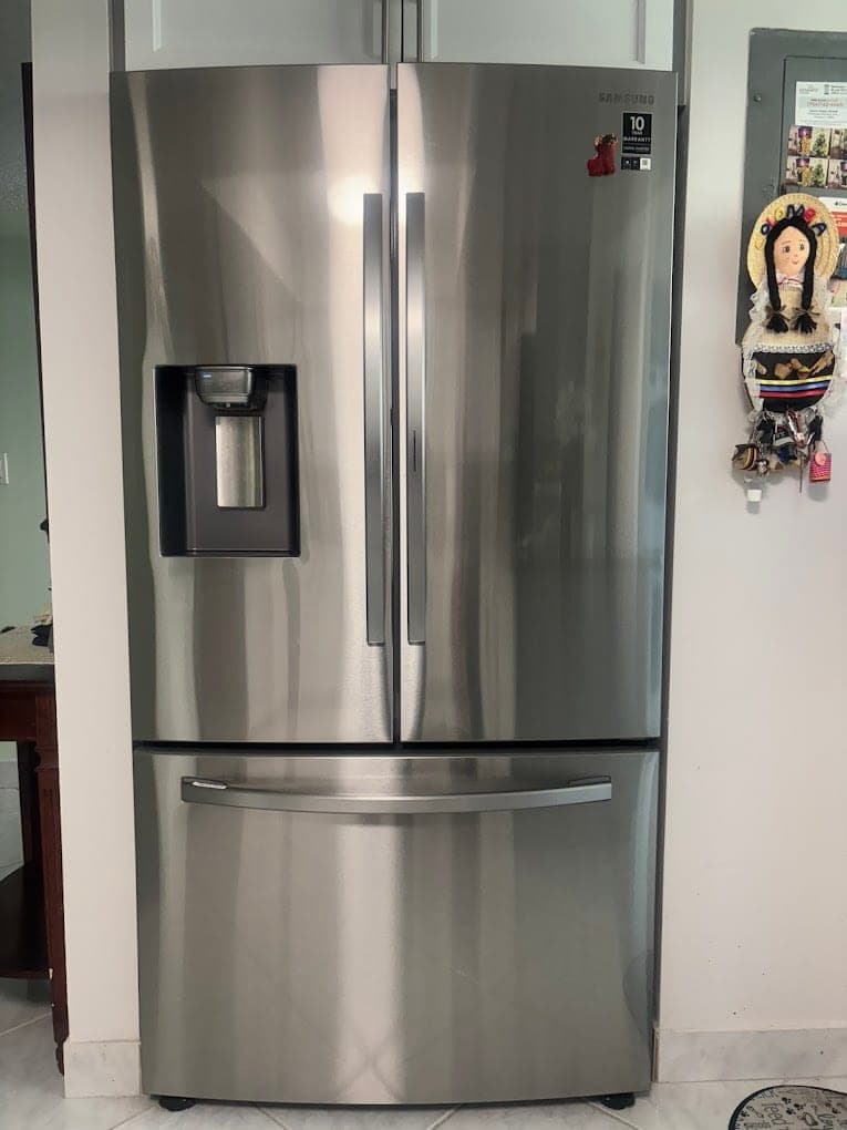 Samsung refrigerator repair in Great Falls, VA — An ice and water dispenser making no ice
