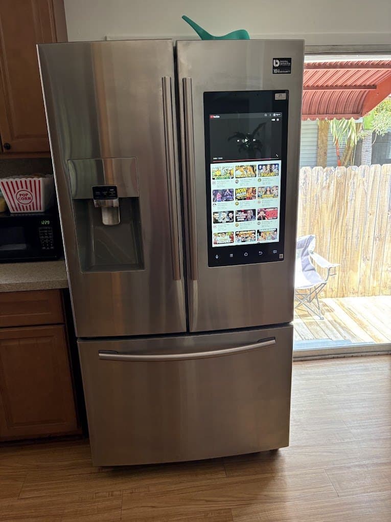 Samsung refrigerator repair in Burke, VA — Fresh-food side warming up, freezer fine