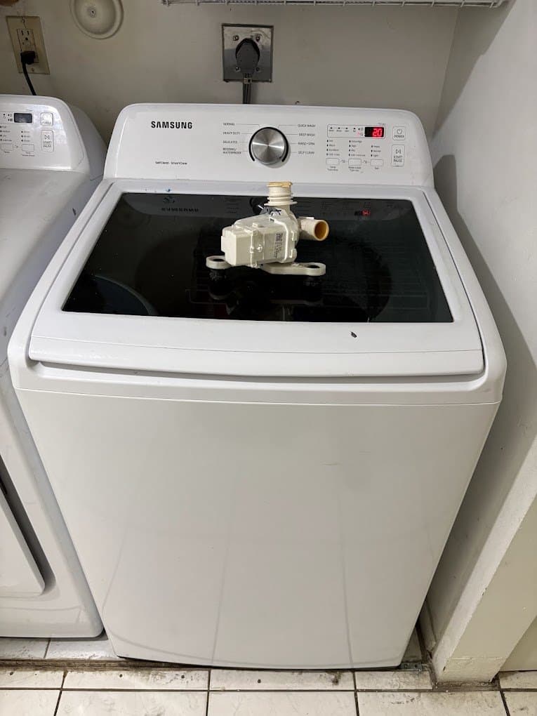 Samsung washer repair in Sterling, VA — Top-load washer not draining
