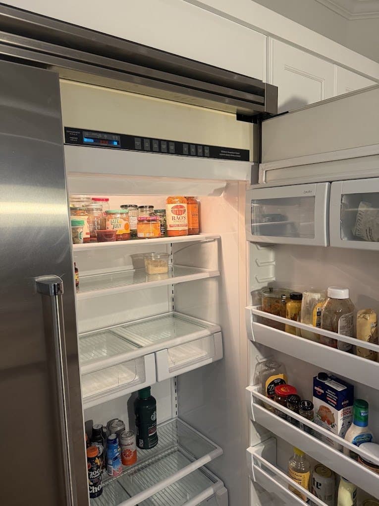 Sub-Zero refrigerator repair in Bethesda, MD — Built-in refrigerator control panel beeping, temps wrong
