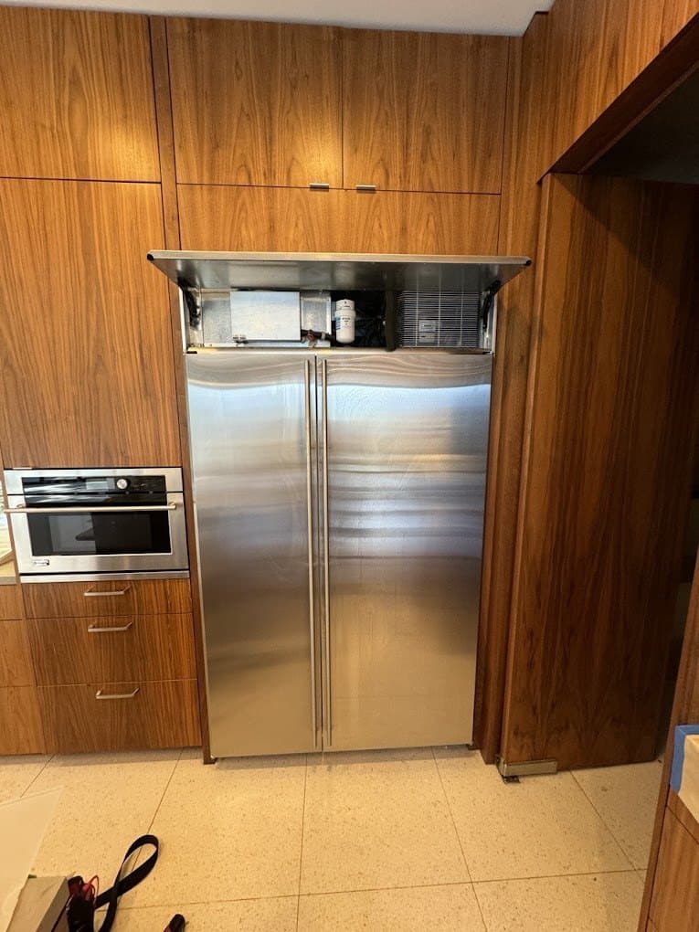 Sub-Zero refrigerator repair in Lake Barcroft, VA — Built-in refrigerator warm, grille compartment hot