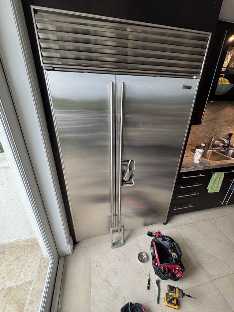 Sub-Zero refrigerator repair in Potomac, MD — Fresh-food side of a Sub-Zero warm, freezer cold