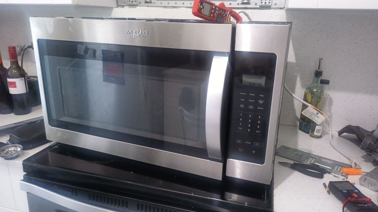 Whirlpool microwave repair in Ashburn, VA — Over-the-range microwave running with no heat